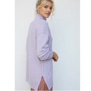 Maeve by Anthropologie Crystal Lavender Mock Neck Oversized‎ Tunic Sweater Small